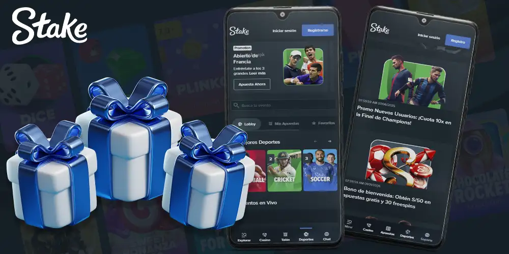 Bonificaciones y promociones en la aplicación móvil del casino Stake