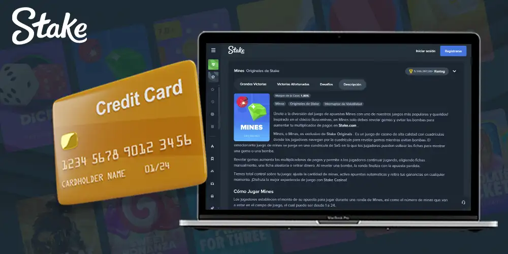 Métodos de pago en el casino Stake Mines